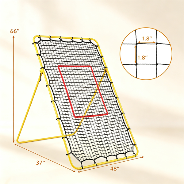 4级可调式排球篮板网、7x4FT金属框架大篮板训练网、可折叠排球足球棒球长曲棍球室内外多运动练习网-3