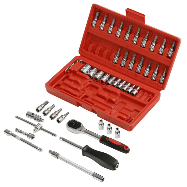 46件套扳手工具红色-6