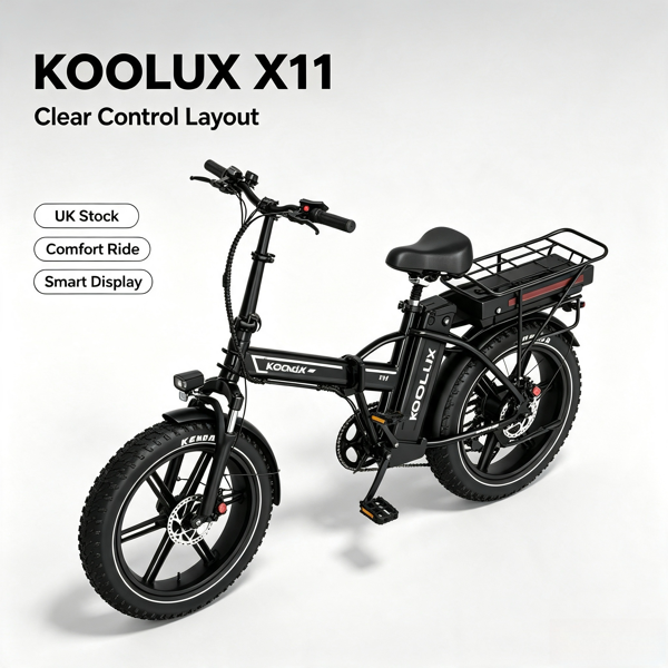 KOOLUX X11 750W 双电池折叠电动自行车 20×4.0 建大胖胎液压碟刹长续航电助力车 英国仓现货-3