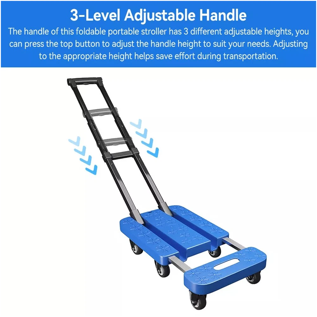 270KG Folding Hand Truck Luggage Dolly Trolley Moving Platform Cart Heavy Duty view 4