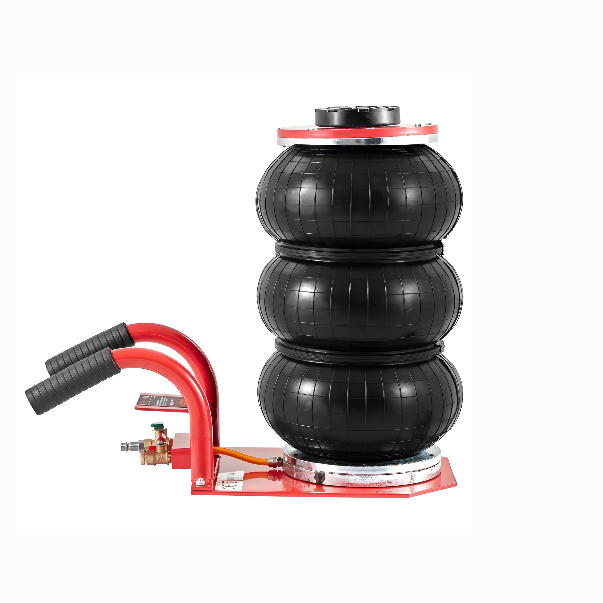 3 Ton/6600 lbs Triple Bag Air Jack with Six Steel Pipes, 17.7″ Fast Lifting Pneumatic Jack with Side Handles