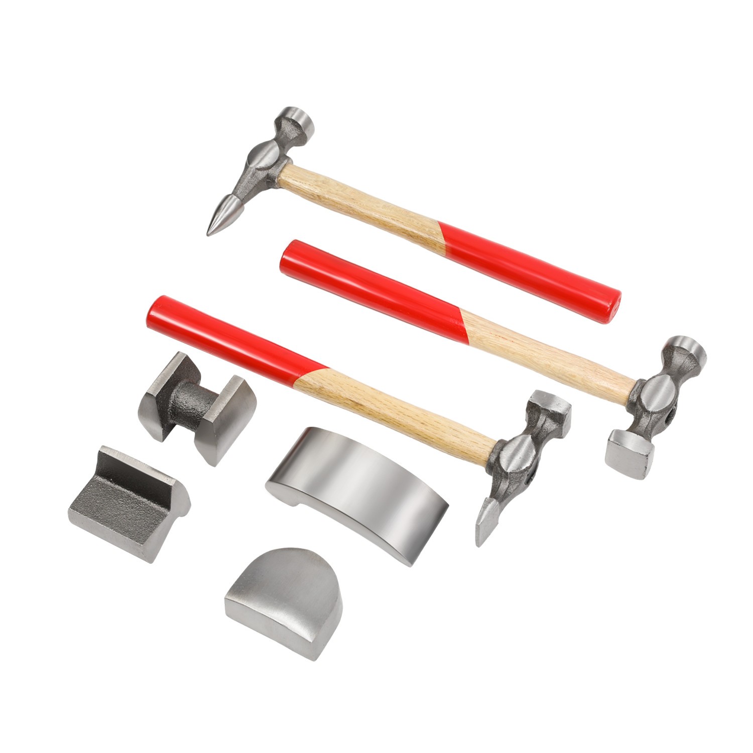 7x Auto Body Repair Tool Kit Craft Panel Beating Hammer and Dolly Set Hammer view 4
