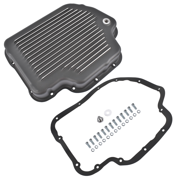 变速箱油底壳 Finned Aluminum 2-3/8" Automatic Transmission Oil Pan Fits for GM TH400 Turbo 400-3