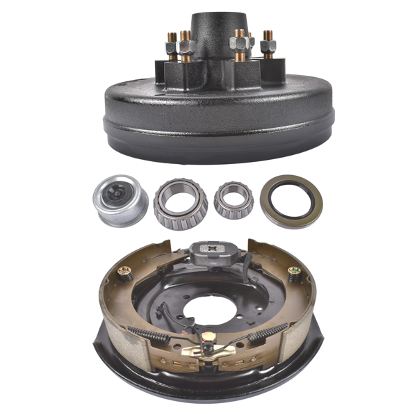 A3 车桥配件 6 on 5.5" Trailer Brake Hub Drum Assembly 12x2" for 5200-6000 lbs Axle Left-1