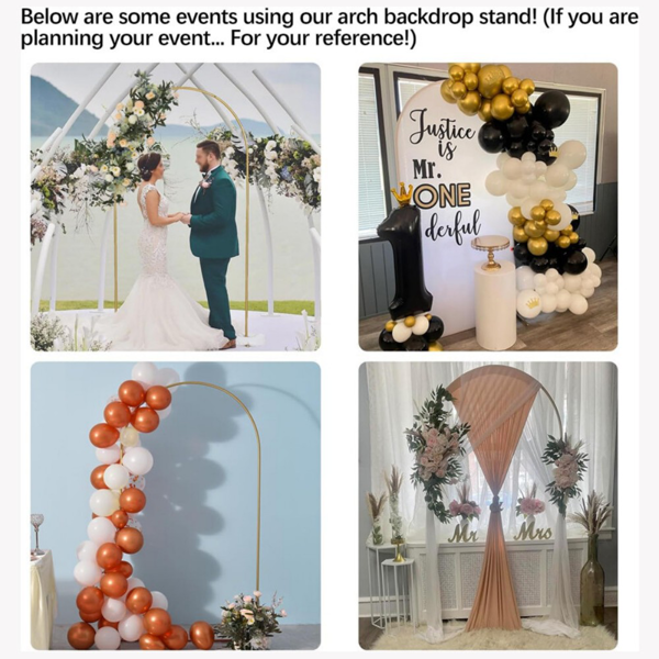 2M Wedding Arch Door Backdrop Stand Flower Display Frame Backdrop Metal Rack-4