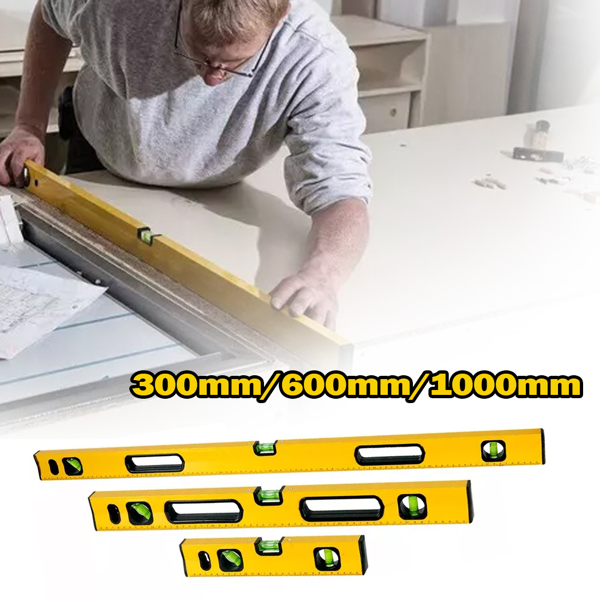 UK磁性 3 件套建筑水平仪套装 - 300、600、1000 毫米（银色）（黄色）-银色+铅笔-3