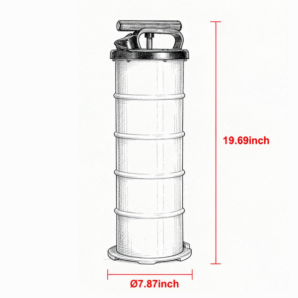 1.74加仑/6.5升气动和手动抽油器，带油尺和吸油软管的换油器-3
