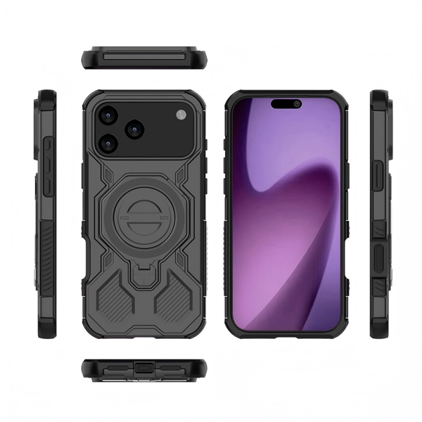 适用于 iPhone 17 Pro 的手机壳，防震、带支架、坚固耐用、磁吸式-6