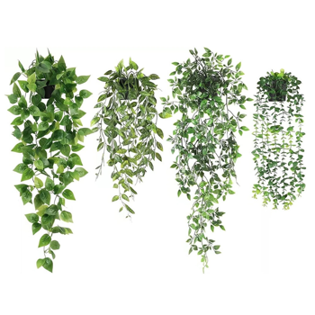 UK4件装盆栽仿真悬挂植物室内假蔓生植物家居房间