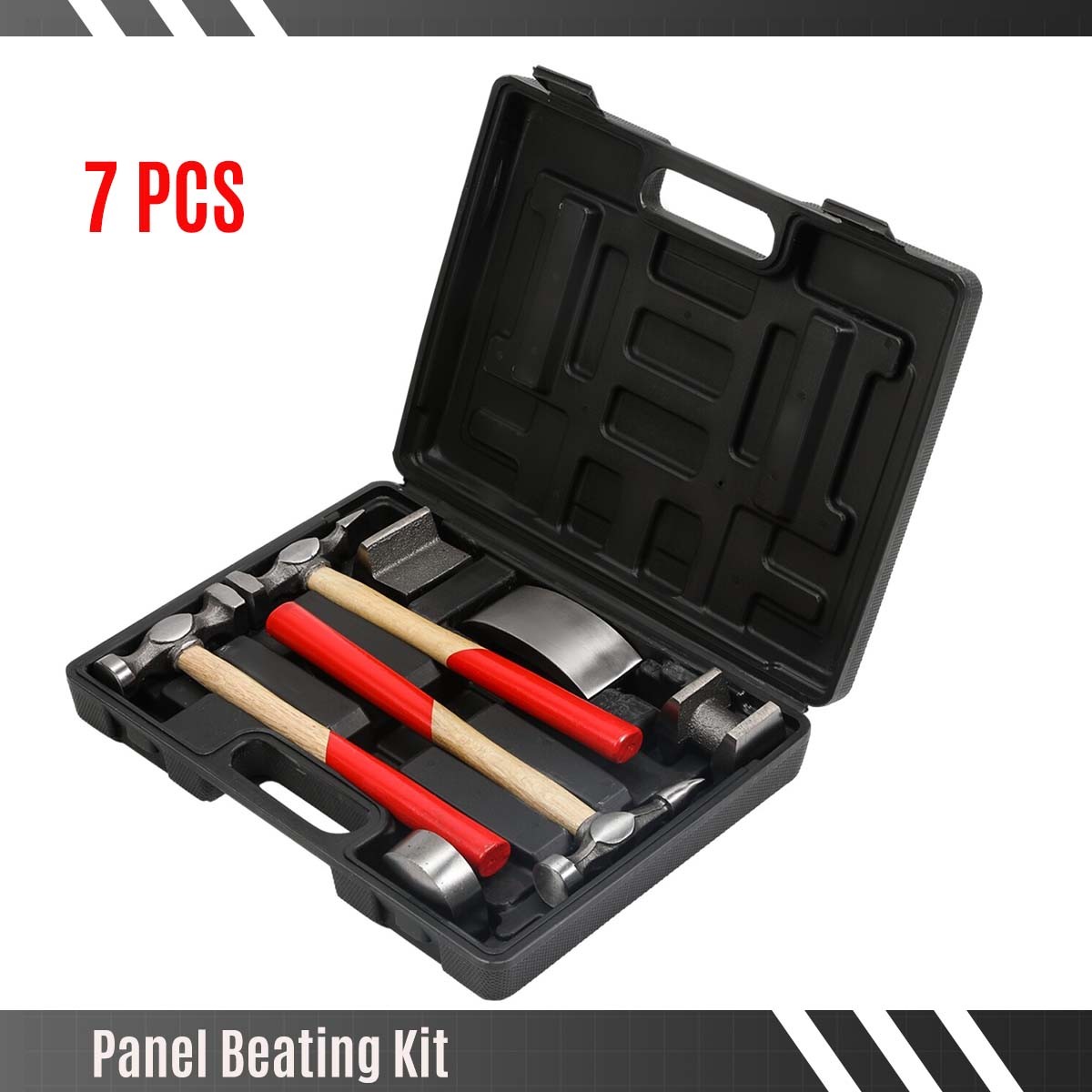7x Auto Body Repair Tool Kit Craft Panel Beating Hammer and Dolly Set Hammer view 5