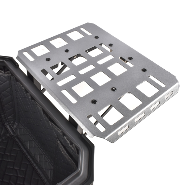 铝合金车尾箱 Aluminum Alloy 45L Motorcycle Tail Box w/Double Lock System Titanium w/Black Backrest-5