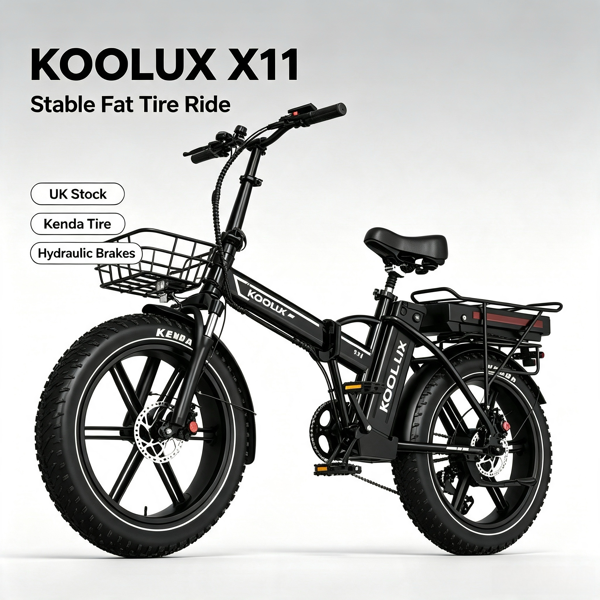 KOOLUX X11 750W 双电池折叠电动自行车 20×4.0 建大胖胎液压碟刹长续航电助力车 英国仓现货-4