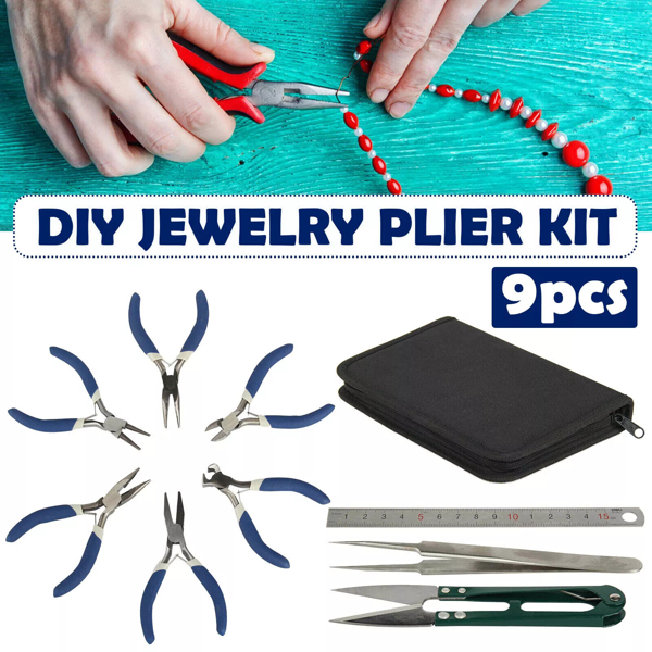 9PCS珠钳工艺工具套装钢丝钳套件工具-8