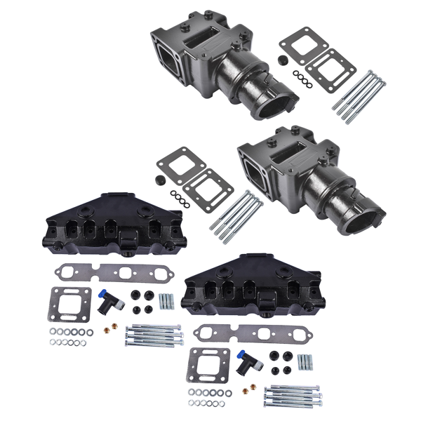 排气歧管 4x Manifold Riser Combo Kit Fit for MerCruiser 85–02 MerCruiser 175 44354A13 99746A8-2