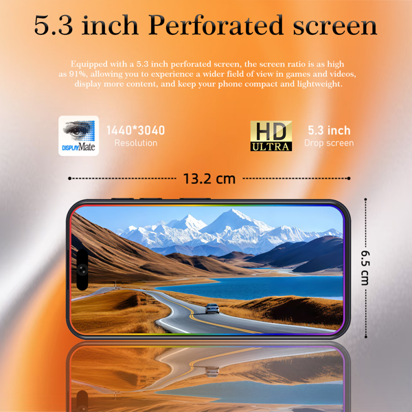 17 解锁版手机，5.3英寸高清屏，4+128GB，5G迷你手机，Android 14智能手机，5000mAh电池/双卡/面部解锁/GPS，品质优良-6