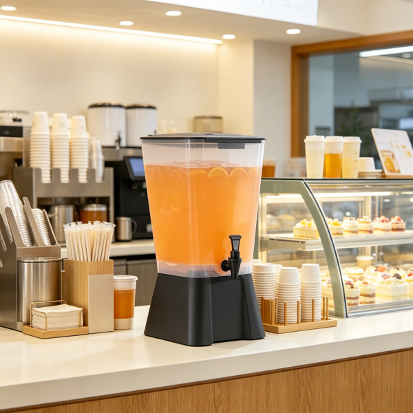 5加仑无滴水口饮料分配器，适用于冰茶、柠檬水、果汁和水的塑料饮料分配器，非常适合聚会、餐厅和酒店-4
