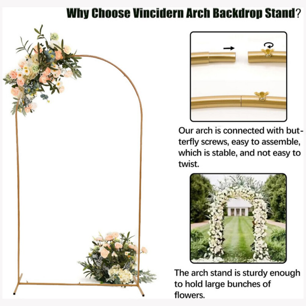 2M Wedding Arch Door Backdrop Stand Flower Display Frame Backdrop Metal Rack-9
