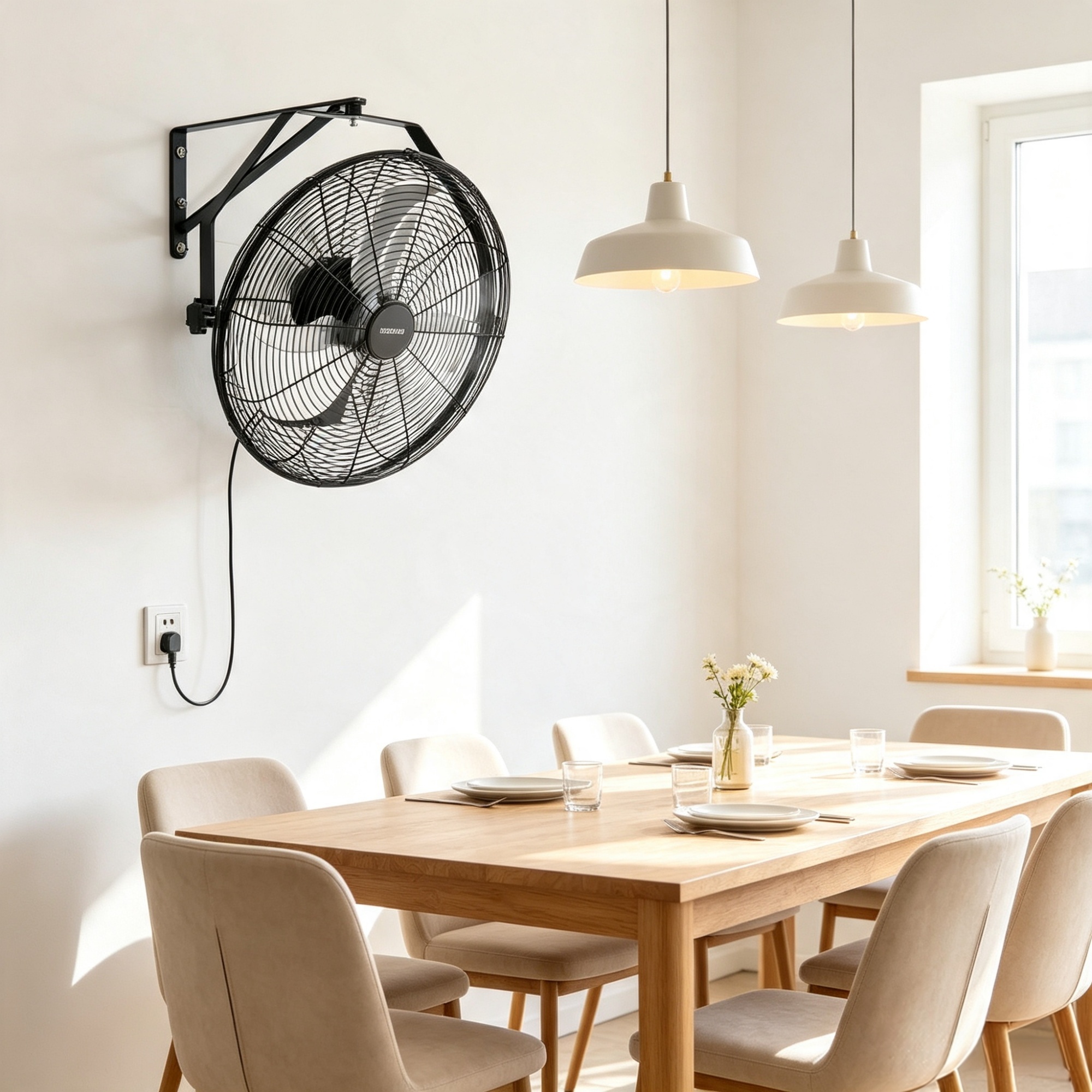 18″ Wall Mount Fan, 3-Speed with Adjustable Rotation, Long Airflow Reach, for Industrial & Commercial Use view 3
