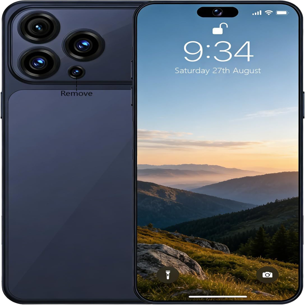 A17 Pro Max 5G Android 15 智能手机，6.8英寸 FHD+ 显示屏，8GB 内存 + 256GB 存储，7200万像素前置摄像头和1.08亿像素后置摄像头，8000mAh 电池，全球版-1