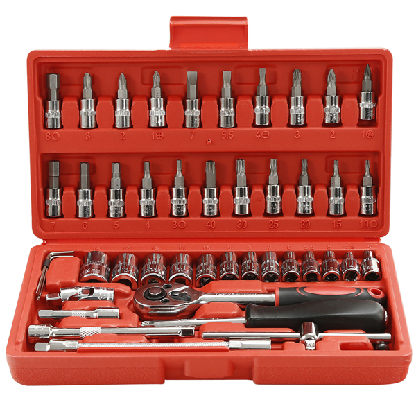 46件套扳手工具红色-4