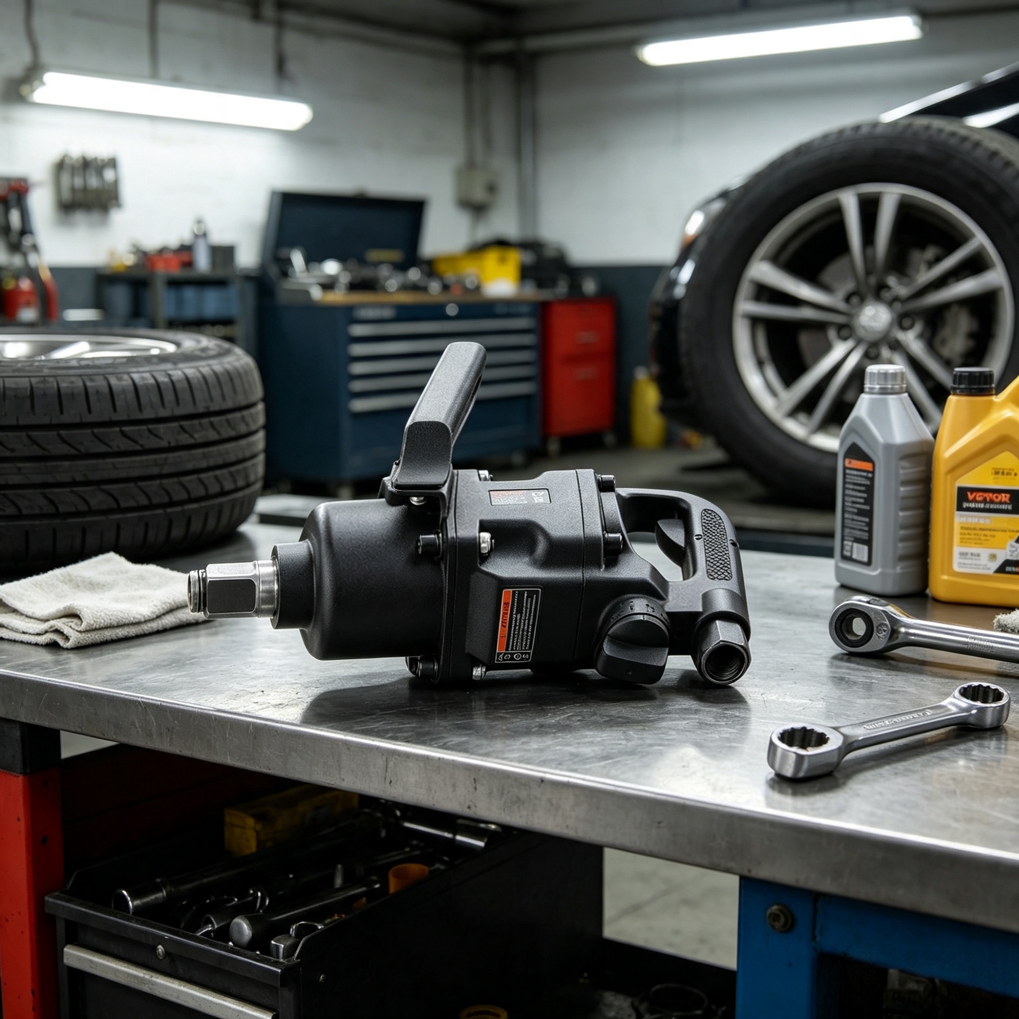 1 Inch Pneumatic Impact Wrench, 2730 ft-lbs Reverse Torque, Lightweight Air Impact Gun with 2 Handles view 4
