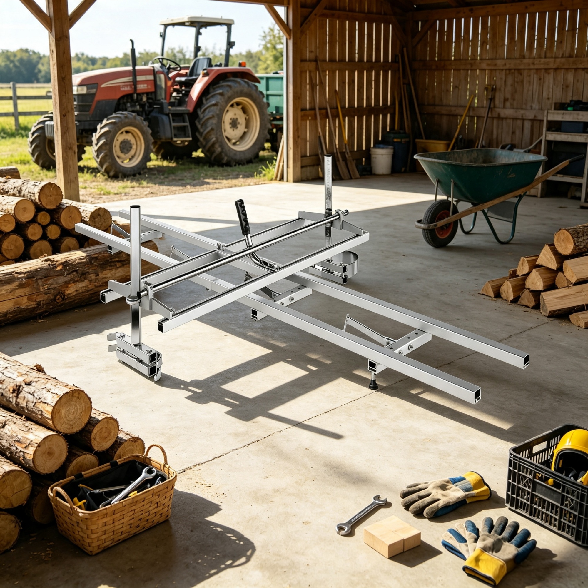 Chainsaw Mill & Rail Guide System, Portable Sawmill with 14″-36″ Guide Bar, 9ft Aluminum Milling Rail view 4
