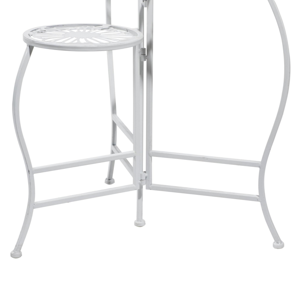 21×15×24 英寸 三层白色金属雕花花架-5