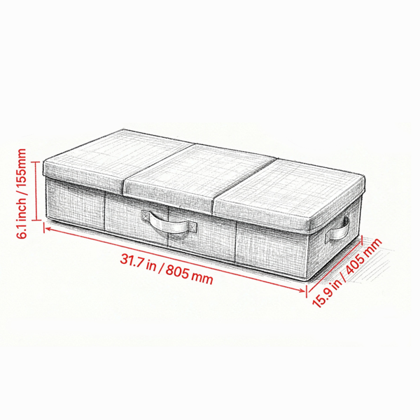 2件套48L带盖床下储物容器，用于毯子和鞋子的低剖面灰色抽屉箱-3