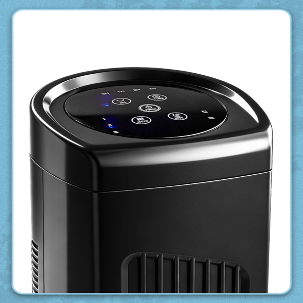 美规 RTW-AR 塔扇 110V 45W 32英寸 柱形塔扇 触控 带遥控  塑料机身 铜电机 黑色 3档 3种模式 可摇头 7.5小时定时 家用-12
