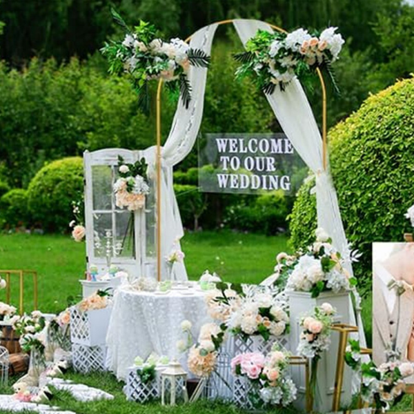 2M Wedding Arch Door Backdrop Stand Flower Display Frame Backdrop Metal Rack-6