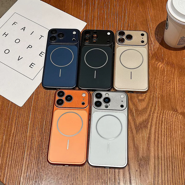 适用于 iPhone 17 Pro Max 的手机壳 橙色 磁吸式 无线充电-4