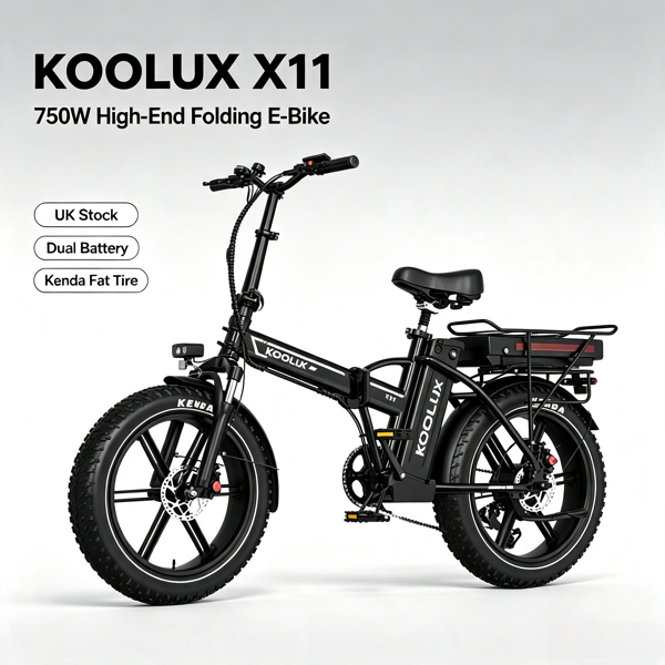 KOOLUX X11 750W 双电池折叠电动自行车 20×4.0 建大胖胎液压碟刹长续航电助力车 英国仓现货-6
