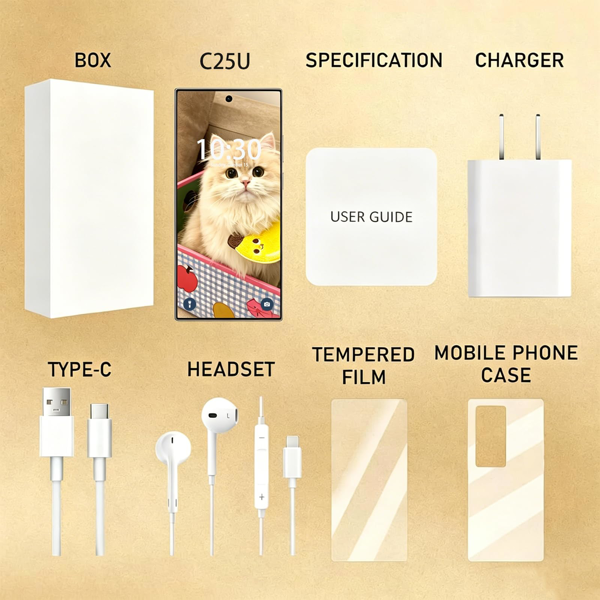 C25 Ultra 解锁版手机，支持NFC，12+512GB存储，8000mAh电池，6.9英寸高清屏幕，搭载Android 15系统，支持5G / 内置触控笔 / 双卡双待 / 指纹解锁 / 面部识别-10