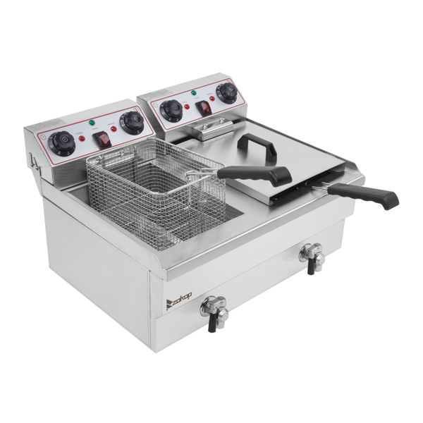 英规 IEF-102V 220.00V 6000W 24.9quart/23.6L 电炸锅 银色 不锈钢 水龙头双缸-26