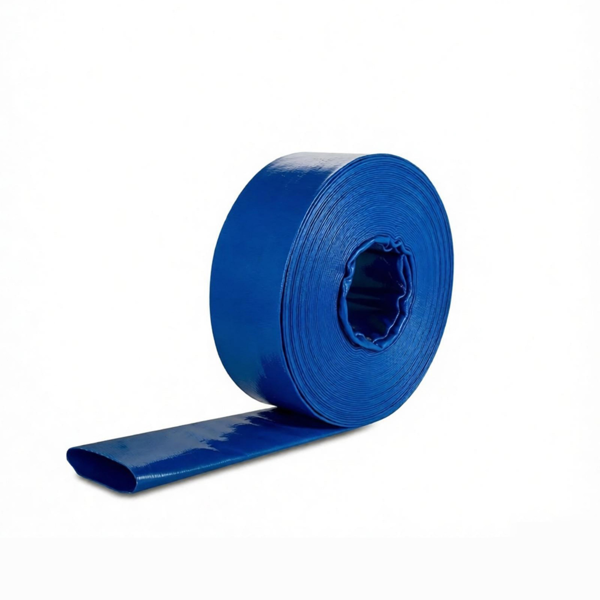 1-1/2“x 105'PVC平放排水软管，重型，带夹具，防风雨和防爆，蓝色，用于游泳池和输水-2