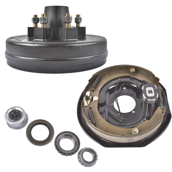 A3 车桥配件 6 on 5.5" Trailer Brake Hub Drum Assembly 12x2" for 5200-6000 lbs Axle Right-7