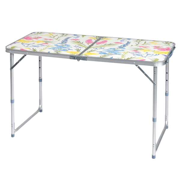 4ft 60cm宽 对称花色 户外折叠桌 铝合金 长方形 50kg 两折桌面 FC-4