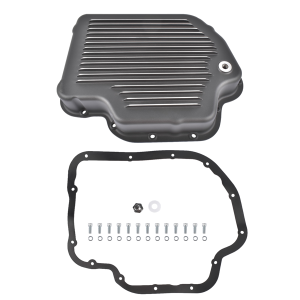 变速箱油底壳 Finned Aluminum 2-3/8" Automatic Transmission Oil Pan Fits for GM TH400 Turbo 400-1