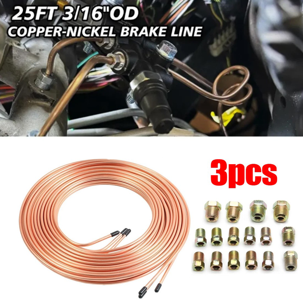 3PCS 3/16*25英尺铜镍刹车管/软管卷/刹车制动管-11