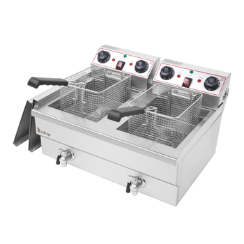 英规 IEF-102V 220.00V 6000W 24.9quart/23.6L 电炸锅 银色 不锈钢 水龙头双缸