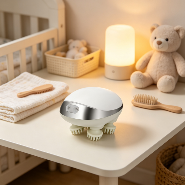 可充电加热头皮按摩器，8个可拆卸头，深层清洁和减压-4