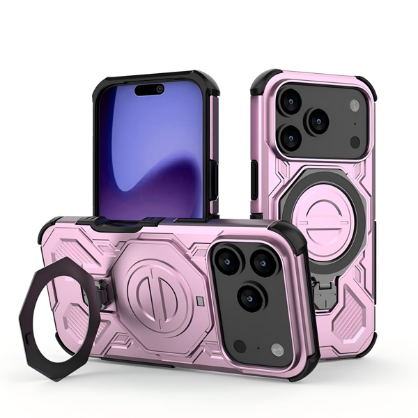 适用于 iPhone 17 Pro 的手机壳，防震、带支架、坚固耐用、磁吸式-1