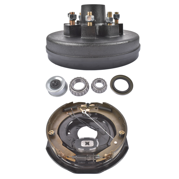 A3 车桥配件 8 on 6.5" Trailer Brake Hub Drum Assembly 12x2" for 7000-8000 lbs Axle Left-1