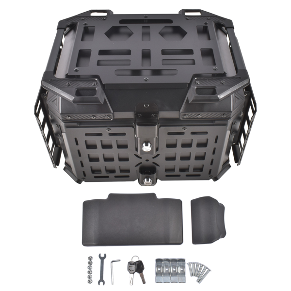铝合金车尾箱 45L Motorcycle Trunk Top Case, Aluminum Alloy, Integrated Backrest, Double Lock-8
