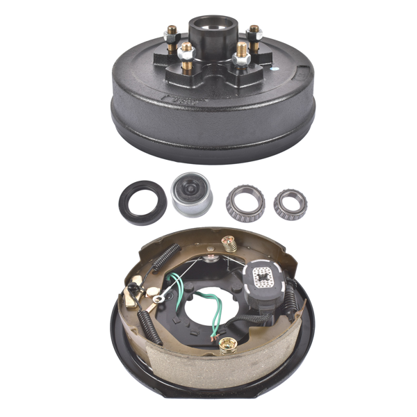 A3 车桥配件 5 on 4.5" Trailer Brake Hub Drum Assembly 10x2-1/4" for 3500 lbs Axle Left-1