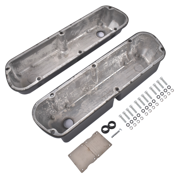 气门室盖 2x Tall Black Valve Cover Kit  Replacement for Ford SBF 289 302 351W 1962‑1985 Black Aluminum-2