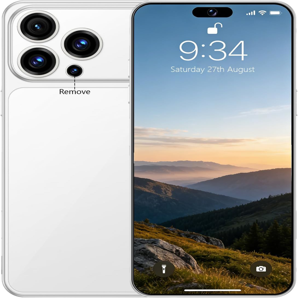 A17 Pro Max 5G Android 15 智能手机，6.8英寸 FHD+ 显示屏，8GB 内存 + 256GB 存储，7200万像素前置摄像头和1.08亿像素后置摄像头，8000mAh 电池，全球版-1