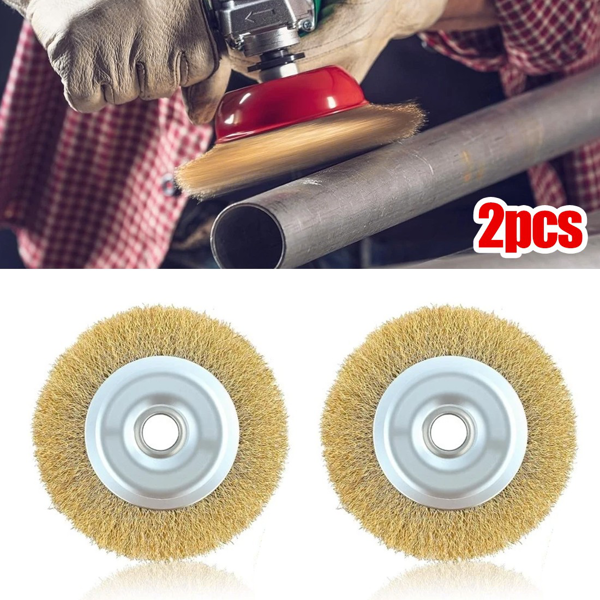 2PCS115*16mm钢丝轮/抛光机钢丝刷/适用于Ryobi RAC814替换钢丝轮刷-5