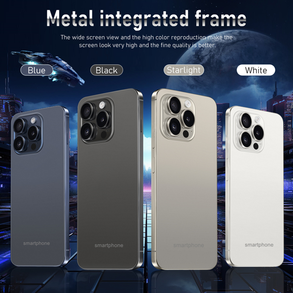 A15 Pro Max 5G Android 14智能手机，6.8英寸 FHD+ 显示屏，8GB 内存 + 256GB 存储，7200万像素前置摄像头和1.08亿像素后置摄像头，6800mAh 电池，全球版-7
