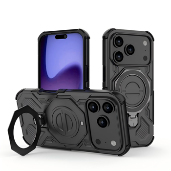 适用于 iPhone 17 Pro 的手机壳，防震、带支架、坚固耐用、磁吸式